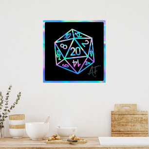 RPG Crit AF   Holo Fantasy Tabletop PnP Gamer Dice Poster