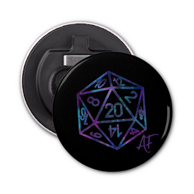 RPG Crit AF | Nebula Fantasy Tabletop Gamer Dice Bottle Opener (Front)