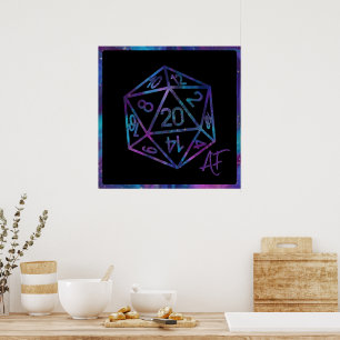 RPG Crit AF   Nebula Fantasy Tabletop Gamer Dice Poster