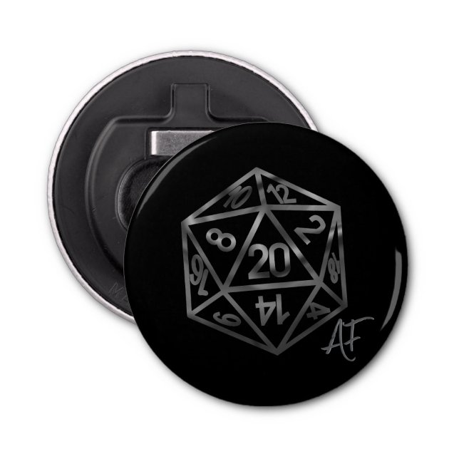 RPG Crit AF | Retro Tabletop PnP Role Player Dice Bottle Opener (Front)