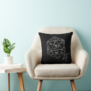 RPG Crit AF   Retro Tabletop PnP Role Player Dice Cushion
