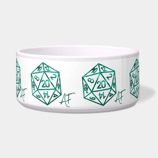 RPG Crit AF | Teal Fantasy Tabletop PnP Gamer Dice (Front)