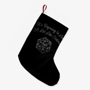 RPG Critmas   Fantasy Tabletop Retro Gamer Dice Small Christmas Stocking