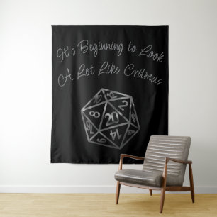 RPG Critmas   Fantasy Tabletop Retro Gamer Dice Tapestry
