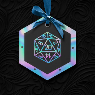 RPG Critmas   Holo Fantasy Tabletop PnP Gamer Dice Glass Tree Decoration