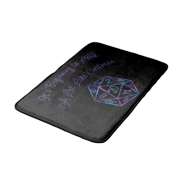 RPG Critmas | Nebula Fantasy Tabletop Gamer Dice Bath Mat (Angled)