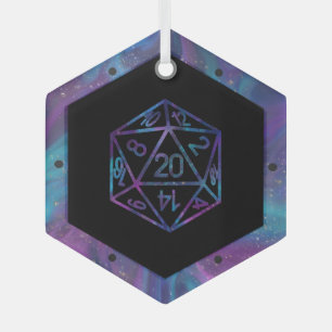 RPG Critmas   Nebula Fantasy Tabletop Gamer Dice Glass Tree Decoration