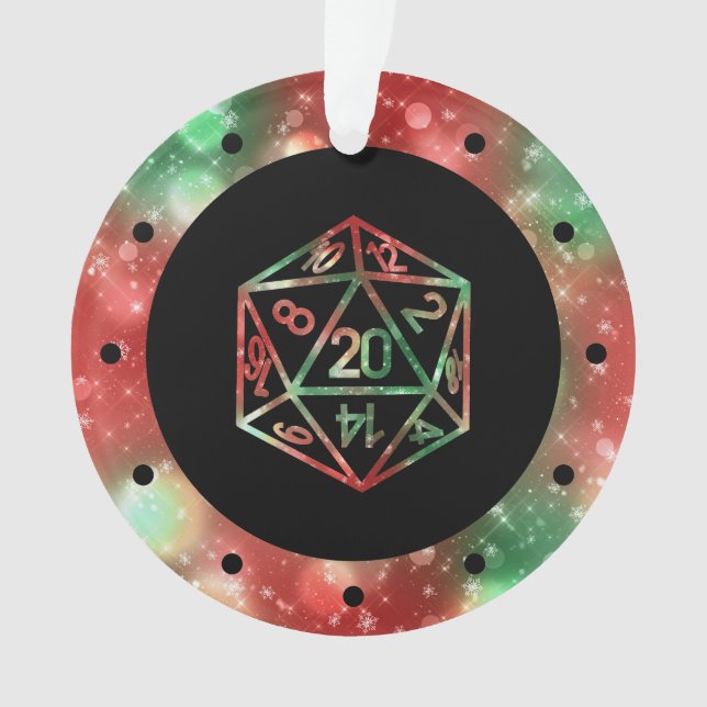 RPG Critmas | XMAS Fantasy Tabletop Gamer Dice Ornament (Front)