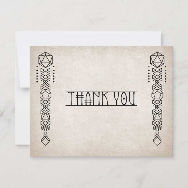 RPG D20 Gamer Wedding Thank You Card (Front)