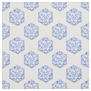 RPG Dice Blue Fantasy Retro Tabletop PnP Gamer Fabric
