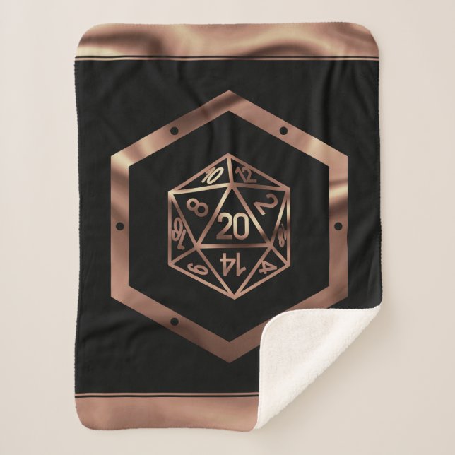 RPG Dice | Blue Old School Tabletop Role Player Sherpa Blanket (Front)