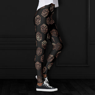 RPG Dice   Copper Fantasy Retro Tabletop PnP Gamer Leggings