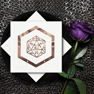 RPG Dice Copper Fantasy Retro Tabletop PnP Gamer Napkin