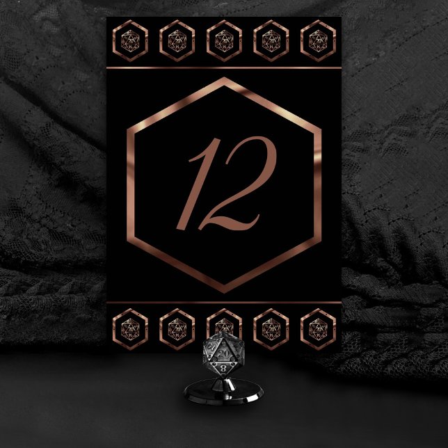 RPG Dice | Copper Fantasy Retro Tabletop PnP Gamer Table Number (Creator Uploaded)