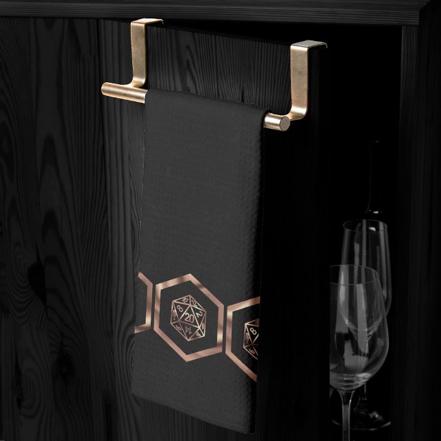 RPG Dice | Copper Fantasy Retro Tabletop PnP Gamer Tea Towel (Creator Uploaded)