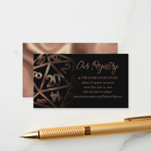 RPG Dice Copper Fantasy Tabletop Gamer Registry Enclosure Card