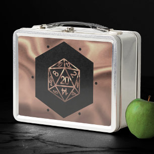 RPG Dice   Copper Old School Tabletop Role Player Metal Lunch Box