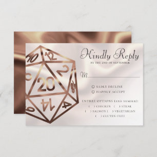 RPG Dice   Copper Retro Tabletop Roleplayer Entree RSVP Card