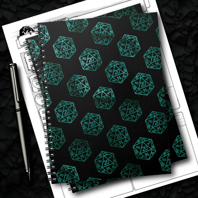 RPG Dice | Emerald Fantasy Tabletop Gamer Campaign Notebook (Creator Uploaded)