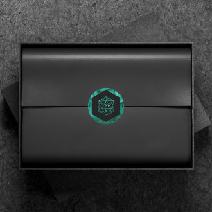 RPG Dice Emerald Fantasy Tabletop Retro Gamer Classic Round Sticker