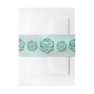 RPG Dice   Emerald Fantasy Tabletop Retro Gamer Invitation Belly Band