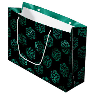 RPG Dice Emerald Fantasy Tabletop Retro Gamer Large Gift Bag