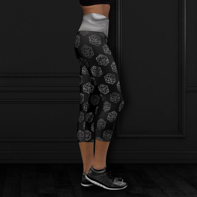 RPG Dice | Fantasy Old School Tabletop Retro Gamer Capri Leggings (Creator Uploaded)