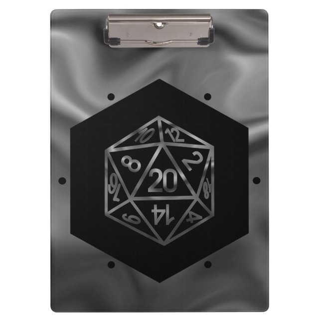 RPG Dice | Fantasy Old School Tabletop Retro Gamer Clipboard (Front)