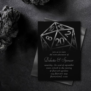 RPG Dice   Fantasy Old School Tabletop Retro Gamer Invitation