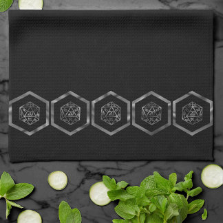 RPG Dice | Fantasy Old School Tabletop Retro Gamer Tea Towel