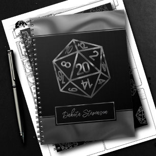 RPG Dice   Fantasy Tabletop Gamer Custom Character Notebook