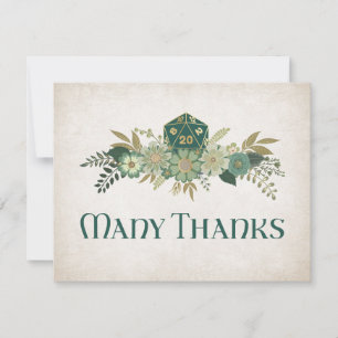 RPG Dice Gamer Wedding Thank You Card