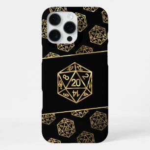 RPG Dice   Gold Fantasy Old School Tabletop Gamer iPhone 16 Pro Max Case