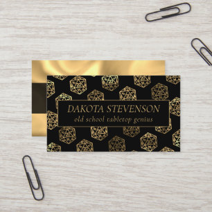 RPG Dice   Gold Fantasy Tabletop Gamer Branding Business Card
