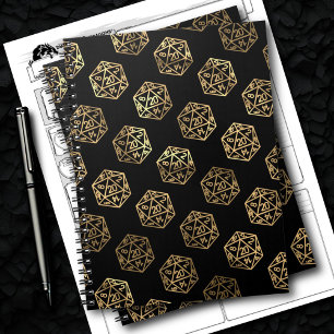 RPG Dice   Gold Fantasy Tabletop Gamer Campaign Notebook