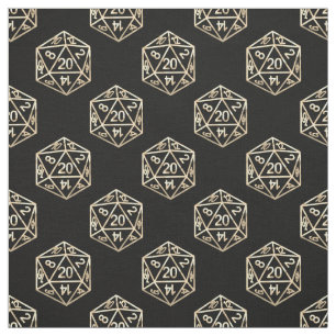 RPG Dice Gold Old School Tabletop PnP Roleplayer Fabric