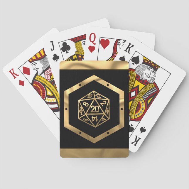 RPG Dice | Gold Old School Tabletop Role Player Playing Cards (Back)