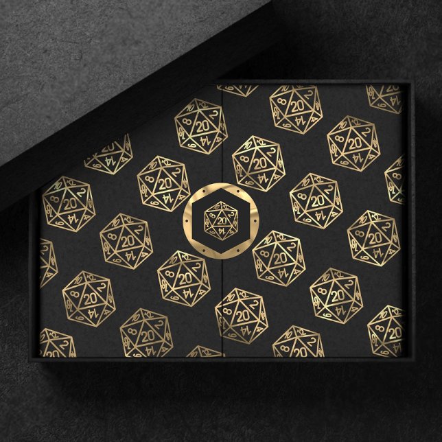 RPG Dice | Gold Old School Tabletop Role Player Tissue Paper (Creator Uploaded)