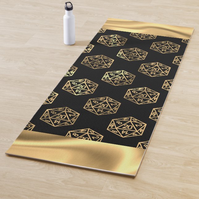 RPG Dice | Gold Old School Tabletop Role Player Yoga Mat (In Situ)