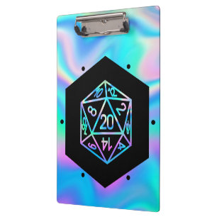 RPG Dice   Holo Fantasy Retro Tabletop PnP Gamer Clipboard