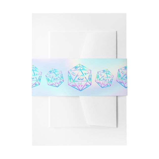 RPG Dice | Holo Fantasy Retro Tabletop PnP Gamer Invitation Belly Band (Front Example)