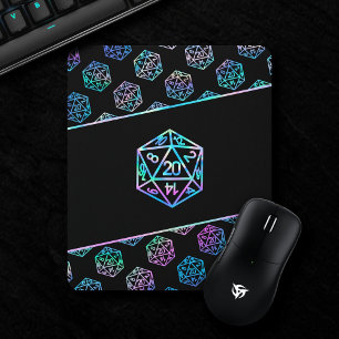 RPG Dice   Holo Fantasy Retro Tabletop PnP Gamer Mouse Pad
