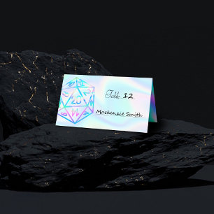 RPG Dice Holo Fantasy Retro Tabletop PnP Gamer Place Card