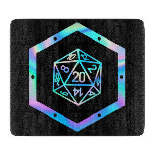 RPG Dice Holo Old School Tabletop Role Player Cutting Board