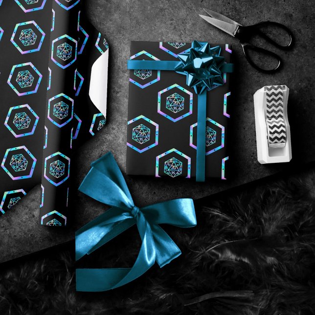 RPG Dice | Holo Old School Tabletop Role Player Wrapping Paper (Creator Uploaded)