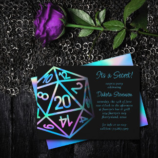 RPG Dice | Holo Retro Tabletop Role Player Party Invitation