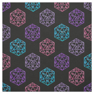 RPG Dice   Iridescent Retro Tabletop Roleplayer Fabric