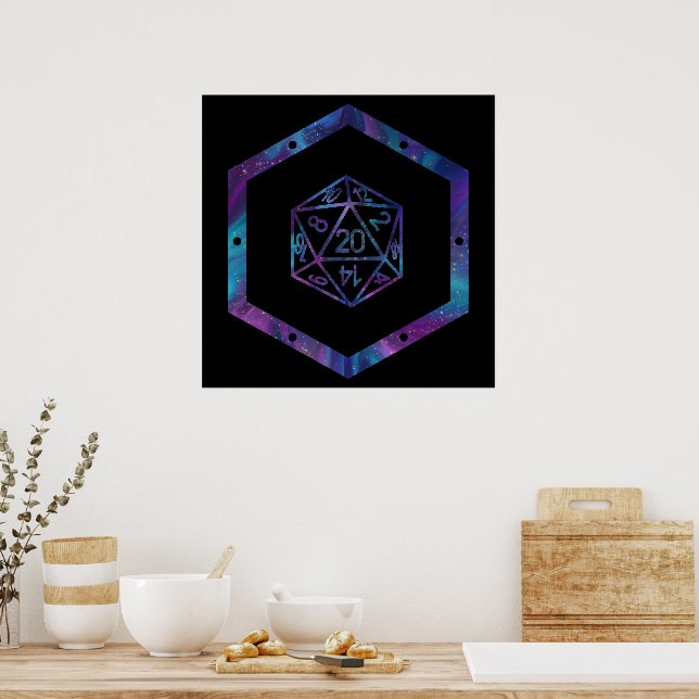 RPG Dice | Nebula Fantasy Retro Tabletop PnP Gamer Poster (Kitchen)