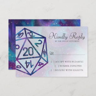 RPG Dice   Nebula Fantasy Retro Tabletop PnP Gamer RSVP Card