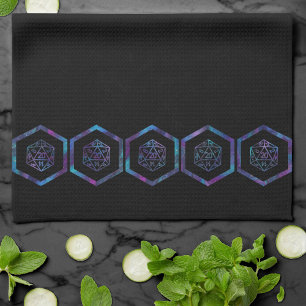 RPG Dice Nebula Fantasy Retro Tabletop PnP Gamer Tea Towel
